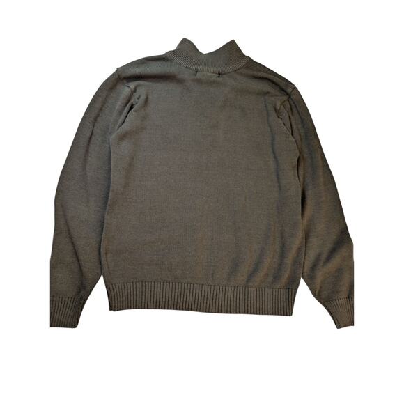 Oscar De La Renta Olive Green Men's 1/4 zip Sweater Size L Fall Sweater Dad - Picture 2 of 6